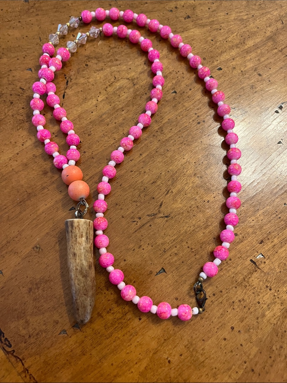 Pink Horn Necklace